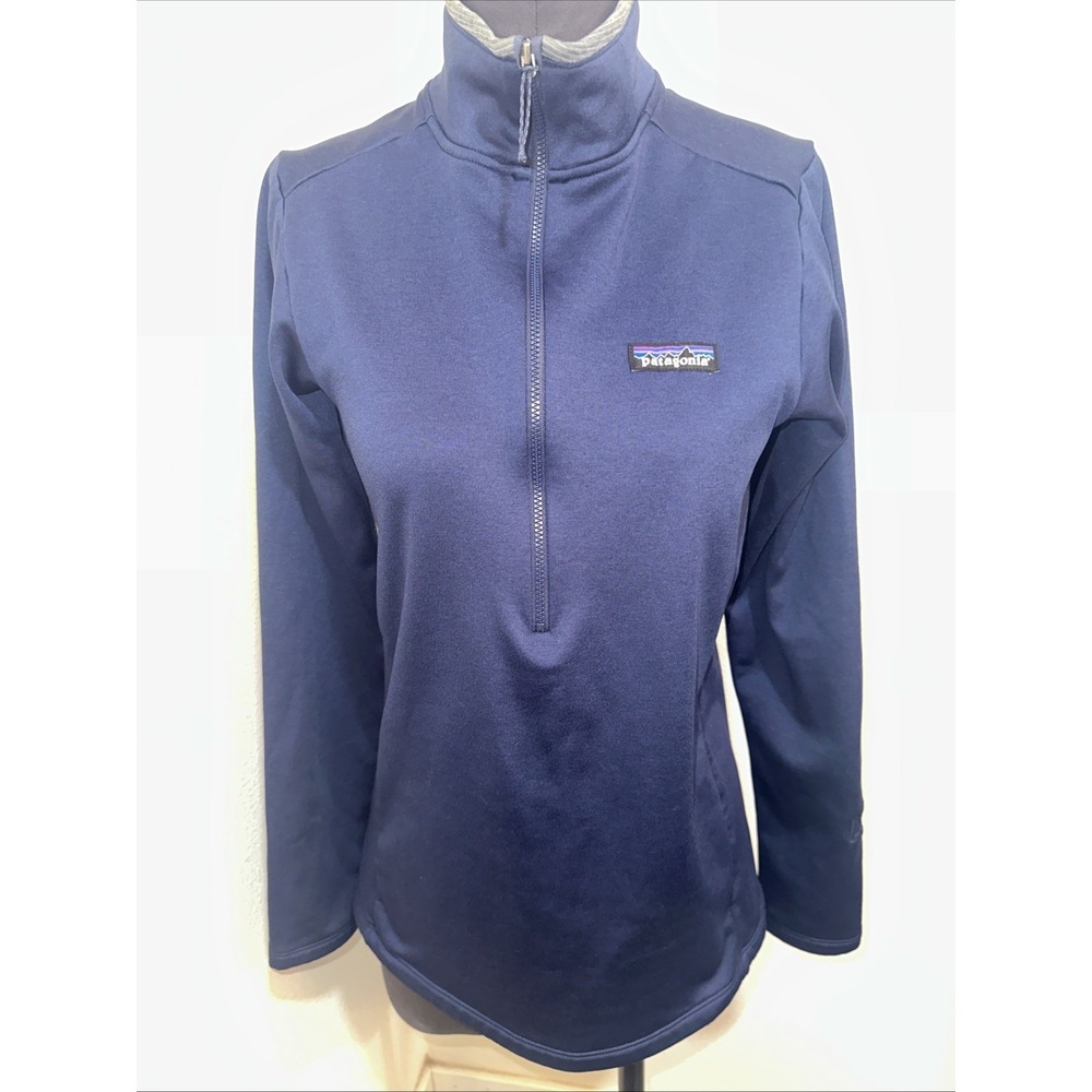 Patagonia Micro D 1/4 Quarter Zip Fleece Pullover‎ New Navy Blue Medium Women
